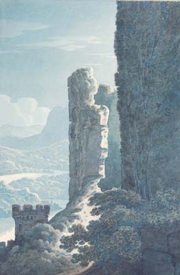 Castle ruins with a river beyond