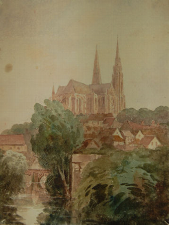 Chartres Cathedral from the River Eure