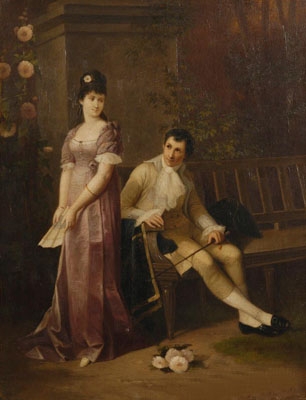 Lovers at a Garden Bench