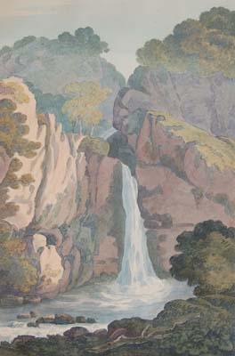Lydford Falls and Lydford Gorge above Lydford Bridge, Devon