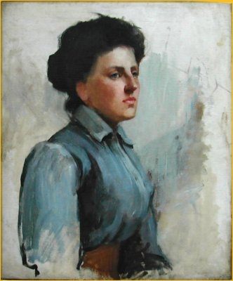 Portrait of a Lady in a Blue Dress