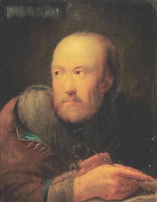 Portrait of a Wenceslas Hollar 1607 ? 1677 with a porte crayon & Lorgnettes