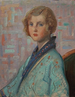 Portrait of a Young Lady wearing a Kimono