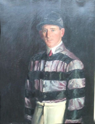 Portrait of Herbert Jones 1881-1951, Royal Jockey,  in his racing silks