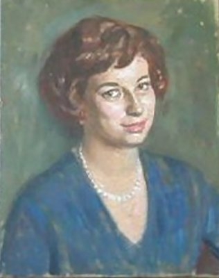 Portrait of Lady in Blue Dress