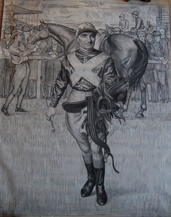 Portrait of the Jockey, Davy Jones, (D.L.Jones) b. 1938