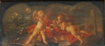 Putti disporting