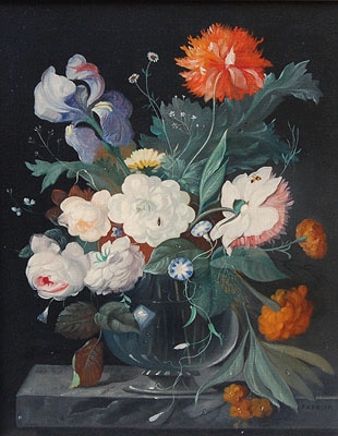 Still life of flowers in a glass Vase