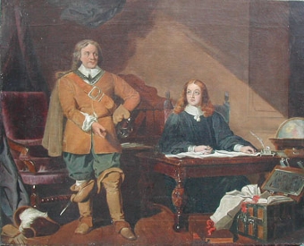 The Protector dictating the letter to John Milton, 1655