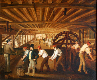 The Rope Makers Winding the Rope with a Rope Walk beyond, 19th Century