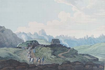 Travellers at Knisuvik and Sulphur Mountains beyond , Iceland
