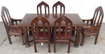 Gothic Style Mahogany Dining Room Set