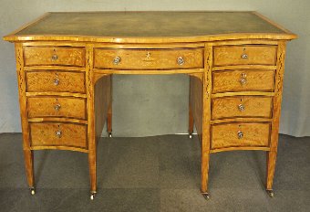 Edwardian satinwood kneehole writing desk