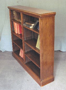 Antique Antique walnut open library bookcase