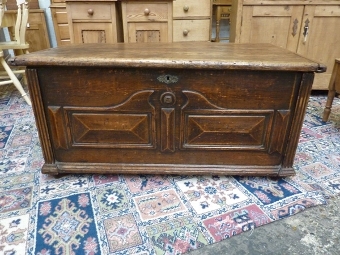19C STAINED PINE COFFER