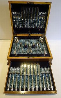 Antique English Fruit Eaters For 12 - Fruit & Nut Serving Set by Joseph Ridge