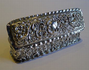 Antique English Sterling Silver Ring Box for Two Rings - 1901