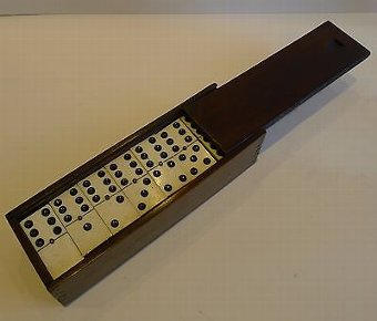 Set Antique English Wood Dominoes c. 1890 / 1900