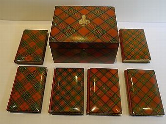 Magnificent & Rare Tartan Ware Box Containing Scott's Poetical Works c.1870