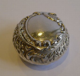 Unusual Antique Sterling Silver Pill Box - Birmingham 1899