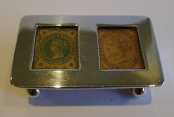 Wonderful Antique English Sterling Silver Postage Stamp Box