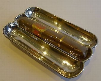 Unusual Sterling Silver Cigar Server / Tray - 1919 by T. Wooley