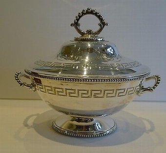 Small Antique English Silver Plated Tureen by William & George Sissons