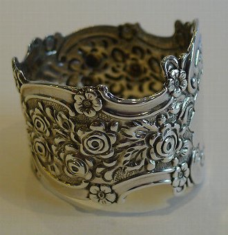Stunning Antique English Sterling Silver Napkin Ring - 1895