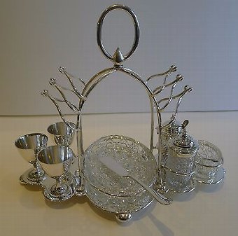Antique English Silver Plated Breakfast Cruet by Mark Willis c.1880