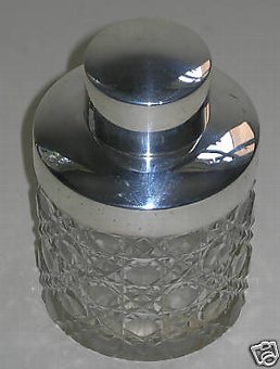 Antique Cut Crystal and Sterling Silver Tea Caddy
