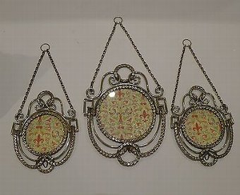 Superb Set Three Antique French Brass Photograph Frames c.1880