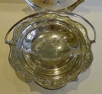Antique English Silver Plated Basket by Briddon Brothers c.1880