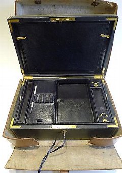 Finest Quality Antique English Leather Writing Box c.1880 - Leather Protector