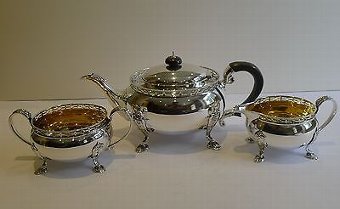 Pretty English Sterling Silver Tea Set - 1925 by Docker & Burn