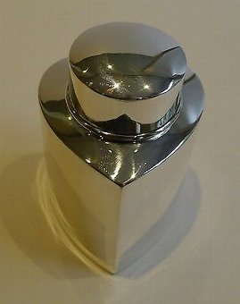 Antique English Sterling Silver Heart Shaped Tea Caddy - 1894