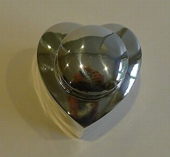 Antique Antique English Sterling Silver Heart Shaped Tea Caddy - 1894
