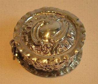 Antique English Sterling Silver Pill Box - Birmingham 1902
