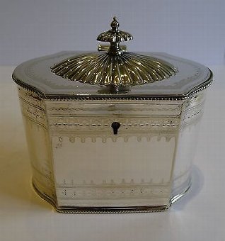 Antique English Silver Plated Tea Caddy c.1860