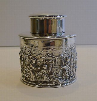 Charming Antique English Sterling Silver Tea Caddy - 1903