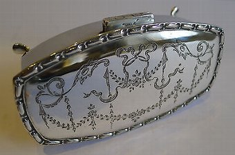 Pretty Engraved Sterling Silver Jewelry or Trinket Box by J. Gloster Ltd. - 1924