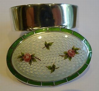 Antique English Sterling Silver and Guilloche Enamel Box - 1911