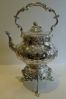 Magnificent Antique English Spirit Kettle by Martin Hall c.1880