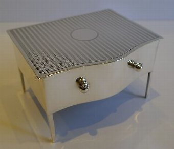 English Sterling Silver Jewelry Box in the Form of a Dressing Table / Dresser
