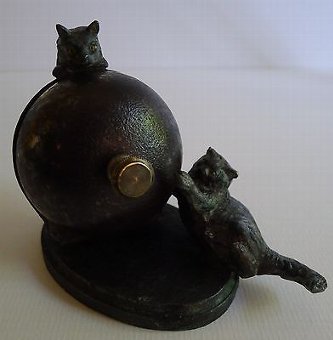 Antique English Figural Counter Bell - Cats - c.1890