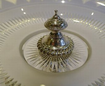 Antique Antique English Silver Plate and Glass Tazza / Compote / Dish c.1900