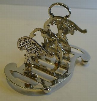 Genuine Antique English TOAST Rack - Reg. For 1896 - Silver Plate