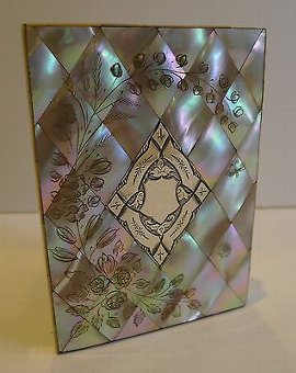 Magnificent Antique English Mother of Pearl Shell Card Case