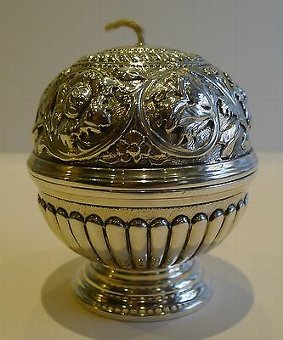 Antique English Sterling Silver String Box / Dispenser - 1892