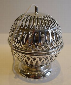 Handsome Large Antique English Sterling Silver String Dispenser - 1906