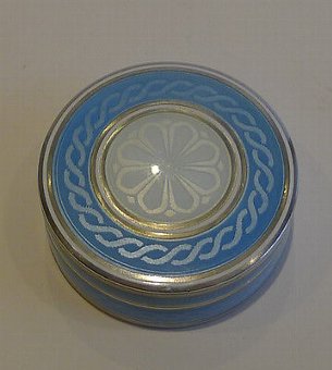 Pristine Sterling Silver & Enamel Box c.1900